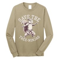 Save The Tree Ninjas Funny Squirrel Long Sleeve Shirt