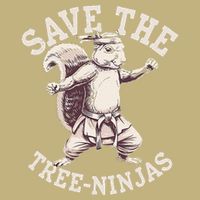 Save The Tree Ninjas Funny Squirrel Button