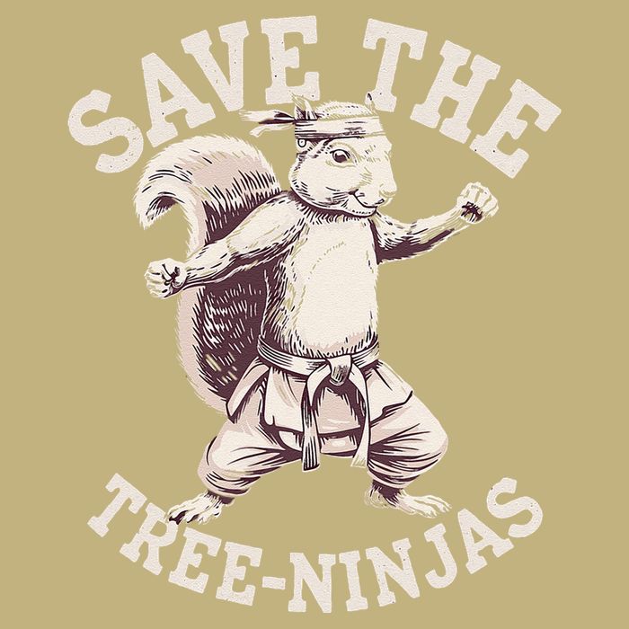 Save The Tree Ninjas Funny Squirrel Button