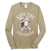 Save The Tree Ninjas Funny Squirrel Tall Long Sleeve T-Shirt