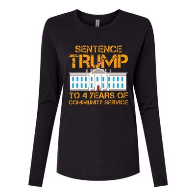 Sentence Trump To 4 Years Of Community Service Womens Cotton Relaxed Long Sleeve T-Shirt