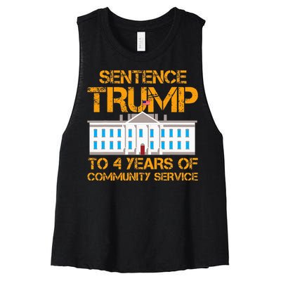 Sentence Trump To 4 Years Of Community Service Women's Racerback Cropped Tank