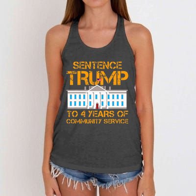 Sentence Trump To 4 Years Of Community Service Women's Knotted Racerback Tank