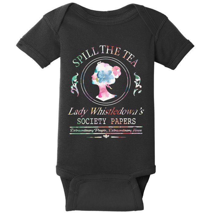 Spill The Tea Lady Whistledown Society Papers Baby Bodysuit