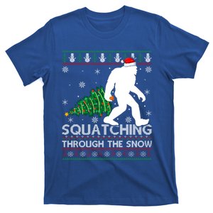 Squatching Through The Snow Xmas Tree Ugly Bigfoot Christmas Gift T-Shirt