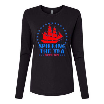 Spilling The Tea Since 1773 Boston Tea Party Womens Cotton Relaxed Long Sleeve T-Shirt