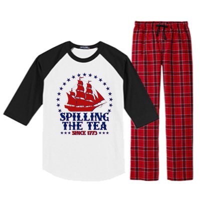 Spilling The Tea Since 1773 Boston Tea Party Raglan Sleeve Pajama Set