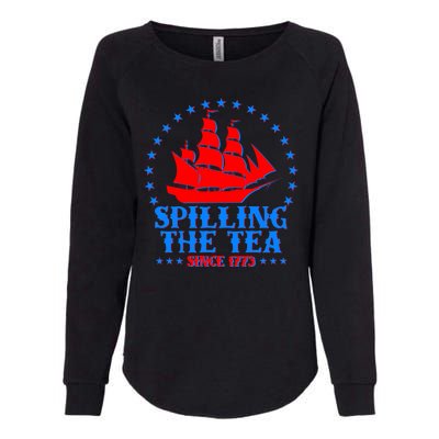 Spilling The Tea Since 1773 Boston Tea Party Womens California Wash Sweatshirt