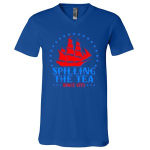 Spilling The Tea Since 1773 Boston Tea Party V-Neck T-Shirt