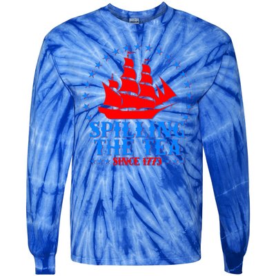 Spilling The Tea Since 1773 Boston Tea Party Tie-Dye Long Sleeve Shirt