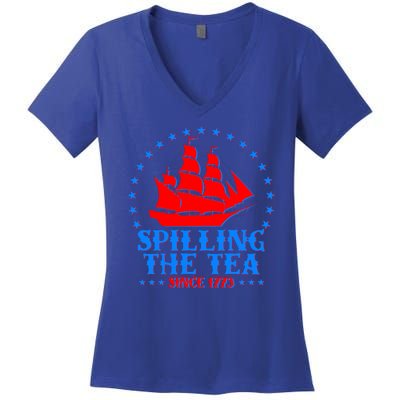 Spilling The Tea Since 1773 Boston Tea Party Women's V-Neck T-Shirt