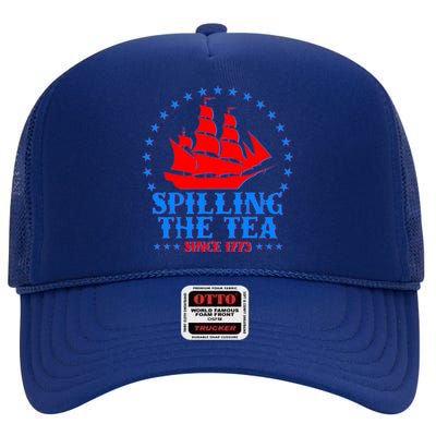 Spilling The Tea Since 1773 Boston Tea Party High Crown Mesh Back Trucker Hat