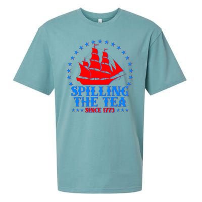 Spilling The Tea Since 1773 Boston Tea Party Sueded Cloud Jersey T-Shirt