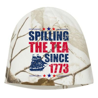 Spilling The Tea Since 1773 Women History Teacher 4th July Kati - Camo Knit Beanie