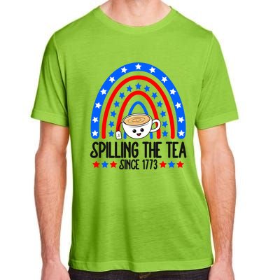 Spilling The Tea Since 1773 4th Of July Rainbow For Teacher Gift Adult ChromaSoft Performance T-Shirt