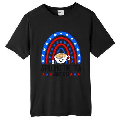 Spilling The Tea Since 1773 4th Of July Rainbow For Teacher Gift Tall Fusion ChromaSoft Performance T-Shirt