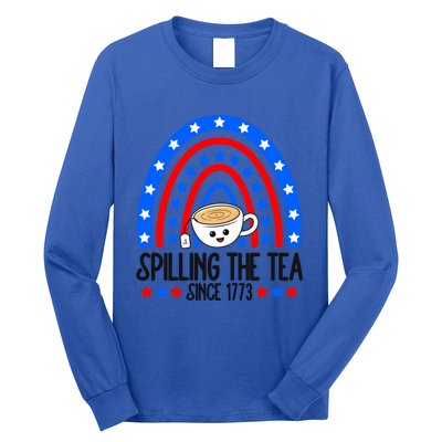 Spilling The Tea Since 1773 4th Of July Rainbow For Teacher Gift Long Sleeve Shirt