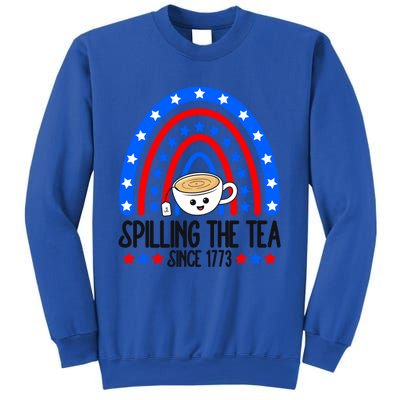 Spilling The Tea Since 1773 4th Of July Rainbow For Teacher Gift Sweatshirt