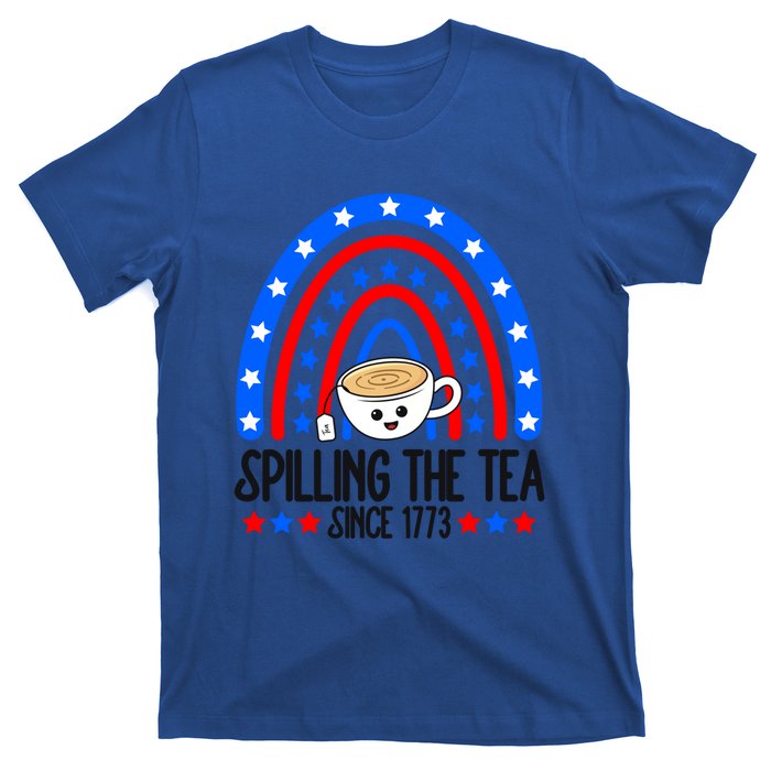 Spilling The Tea Since 1773 4th Of July Rainbow For Teacher Gift T-Shirt