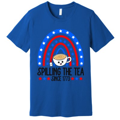 Spilling The Tea Since 1773 4th Of July Rainbow For Teacher Gift Premium T-Shirt