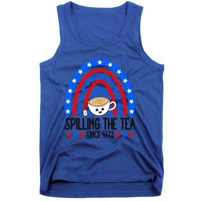 Spilling The Tea Since 1773 4th Of July Rainbow For Teacher Gift Tank Top