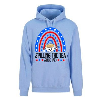 Spilling The Tea Since 1773 4th Of July Rainbow For Teacher Gift Unisex Surf Hoodie