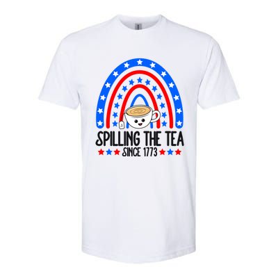 Spilling The Tea Since 1773 4th Of July Rainbow For Teacher Gift Softstyle CVC T-Shirt