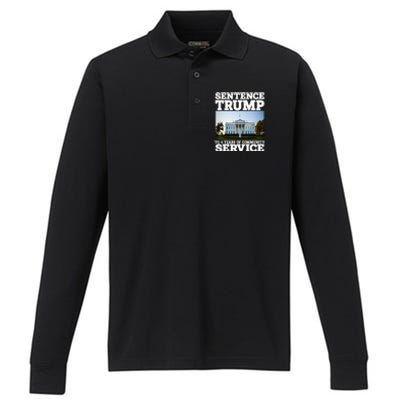 Sentence Trump To 4 Years Of Community Service White House Performance Long Sleeve Polo