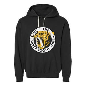 Saber Tooth Tiger Big Cat Conservation Garment-Dyed Fleece Hoodie