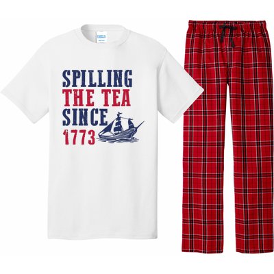 Spilling The Tea Since 1773 4th Of July Republican Patriotic Pajama Set