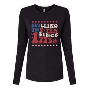 Spilling The Tea Since 1773 Women History Teacher 4th July Womens Cotton Relaxed Long Sleeve T-Shirt