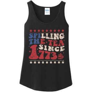 Spilling The Tea Since 1773 Women History Teacher 4th July Ladies Essential Tank