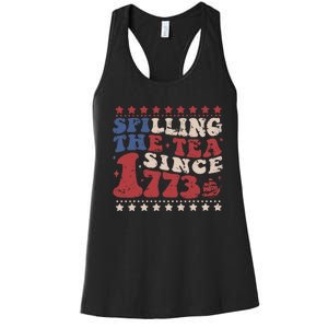 Spilling The Tea Since 1773 Women History Teacher 4th July Women's Racerback Tank