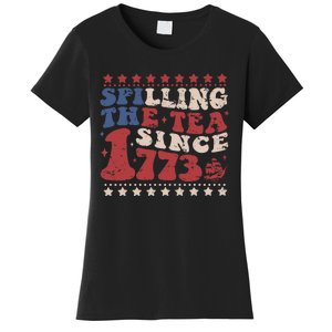 Spilling The Tea Since 1773 Women History Teacher 4th July Women's T-Shirt