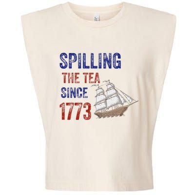 Spilling The Tea Historical Humor Design Garment-Dyed Women's Muscle Tee