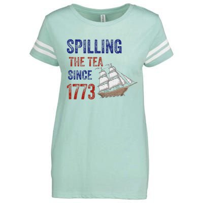 Spilling The Tea Historical Humor Design Enza Ladies Jersey Football T-Shirt