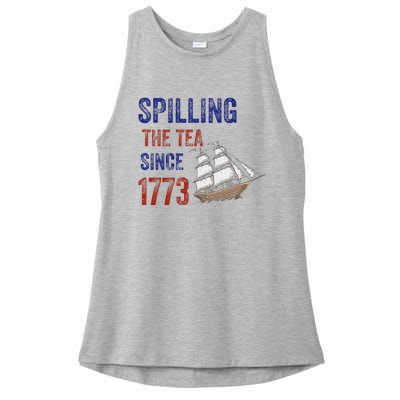 Spilling The Tea Historical Humor Design Ladies PosiCharge Tri-Blend Wicking Tank