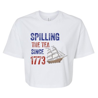 Spilling The Tea Historical Humor Design Bella+Canvas Jersey Crop Tee