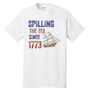 Spilling The Tea Historical Humor Design Tall T-Shirt