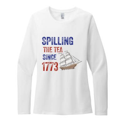 Spilling The Tea Historical Humor Design Womens CVC Long Sleeve Shirt