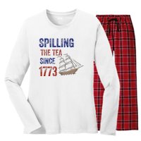 Spilling The Tea Historical Humor Design Women's Long Sleeve Flannel Pajama Set 