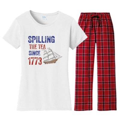 Spilling The Tea Historical Humor Design Women's Flannel Pajama Set