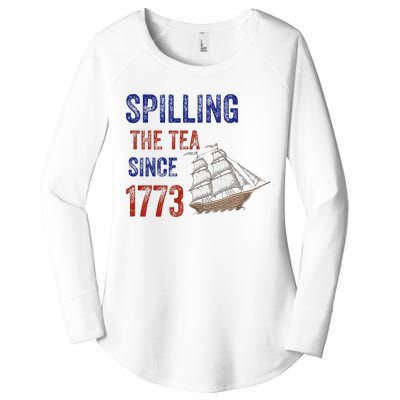 Spilling The Tea Historical Humor Design Women's Perfect Tri Tunic Long Sleeve Shirt