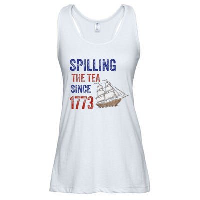 Spilling The Tea Historical Humor Design Ladies Essential Flowy Tank