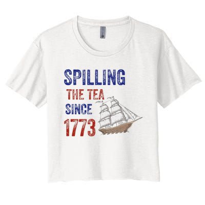 Spilling The Tea Historical Humor Design Women's Crop Top Tee