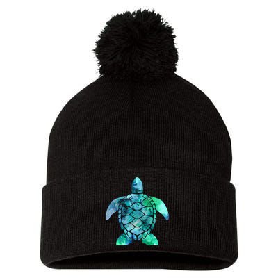 Save The Turtles Sea Turtle Gifts Ocean Animals Sea Turtle Pom Pom 12in Knit Beanie