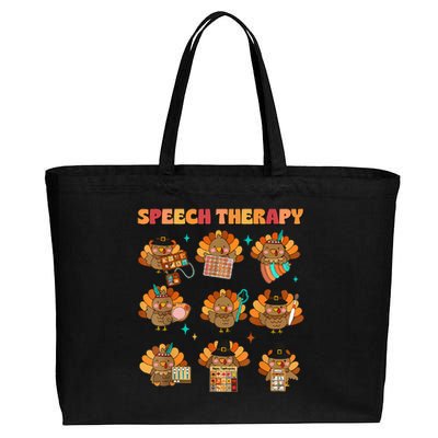 Speech Therapy Turkey Slp Speech Therapist Fall Thanksgiving Cotton Canvas Jumbo Tote