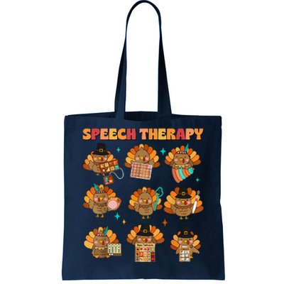 Speech Therapy Turkey Slp Speech Therapist Fall Thanksgiving Tote Bag