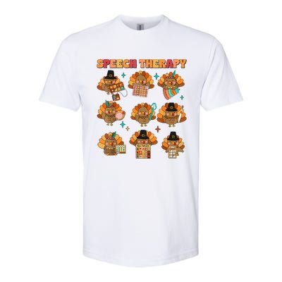 Speech Therapy Turkey Slp Speech Therapist Fall Thanksgiving Softstyle CVC T-Shirt