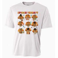 Speech Therapy Turkey Slp Speech Therapist Fall Thanksgiving Cooling Performance Crew T-Shirt